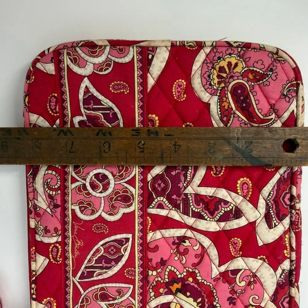 Vera Bradley Rosy Posies Tablet Sleeve E Reader Quilted Retired Red Pink Cottage